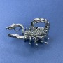 Clearance: Brooch-pendant Scorpion with gray crystals, silvery metal 27×42 mm+