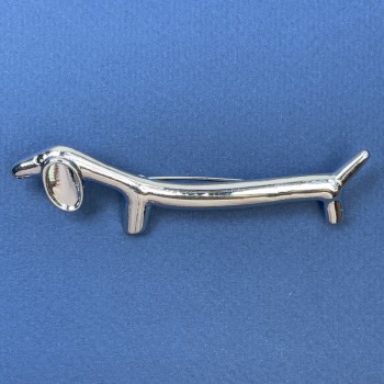 Brooch 'Dachshund' in silver-toned metal 21x85mm+