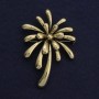 Brooch Chrysanthemum Flower golden metal 55x81mm+