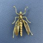 Brooch 'Insect' in brown and golden metal, diameter 39 mm ±, length 42 mm ±