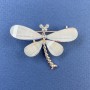 Butterfly Brooch with White Crystals, Pale Pink Color, Gold-Toned Metal, 40 mm Diameter, 30 mm Length