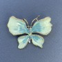 Brooch 'Butterfly' with crystals, blue enamel, silver-tone metal, diameter 44mm ±, length 33mm ±