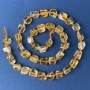 Citrine Beads, Polygonal Shapes, 10–8 mm on Thread, Length 40 cm