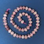 Strawberry Quartz Beads, Tumbled, 9x6mm ± with seed beads, on a thread, length 40 cm