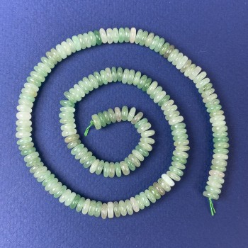 Nephrite Rondelle Beads 6x2mm on a Thread, Length 38 cm+