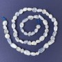 Blue Agate Faceted Beads, 8x6 mm, on Thread, Length 40 cm