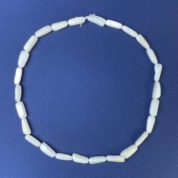 Natural Mother-of-Pearl Lentil Beads 14x5mm +/- on Thread, Length 39 cm+
