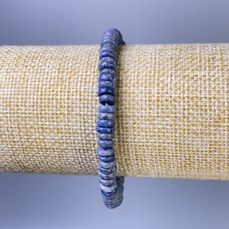 Sodalite Rondelle Bracelet 6x2mm, 18 cm, stretch