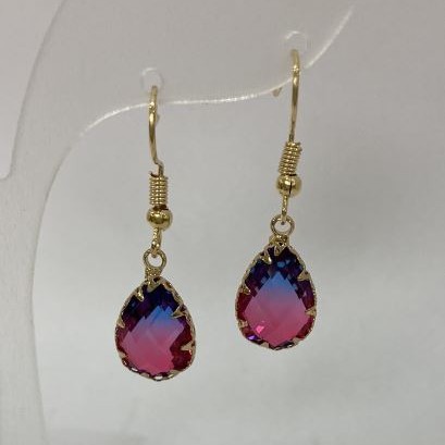 Drop Earrings Multicolor, diameter 10 mm, length 34 mm