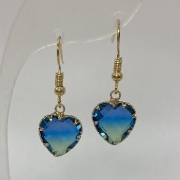 Multicolor Heart Earrings, diameter 12mm+-, length 34mm+-