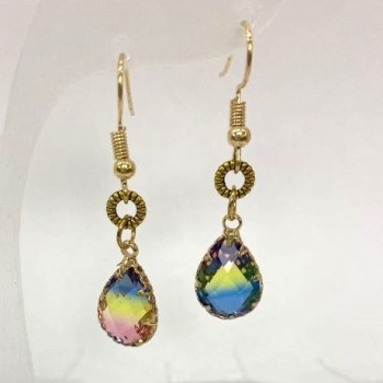 Drop Earrings Multicolor, diameter 10 mm, length 42 mm