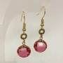 Earrings 'Pink Crystal', diameter about 12 mm, length about 40 mm