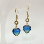 Heart Multi-Color Earrings, 12mm diameter, 40mm length