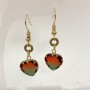 Heart Multicolor Earrings, 12mm diameter, 40mm length