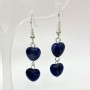 Sodalite Heart Earrings, diameter about 9 mm, length about 43 mm