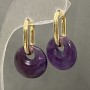 Amethyst Earrings, diameter 15mm ±, length 27mm ±