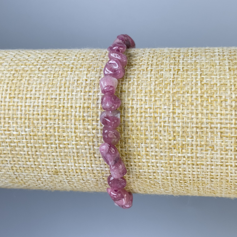 Tourmaline Faceted Bracelet, bead diameter 6-8 x 6-8 mm, length 18 mm, stretch