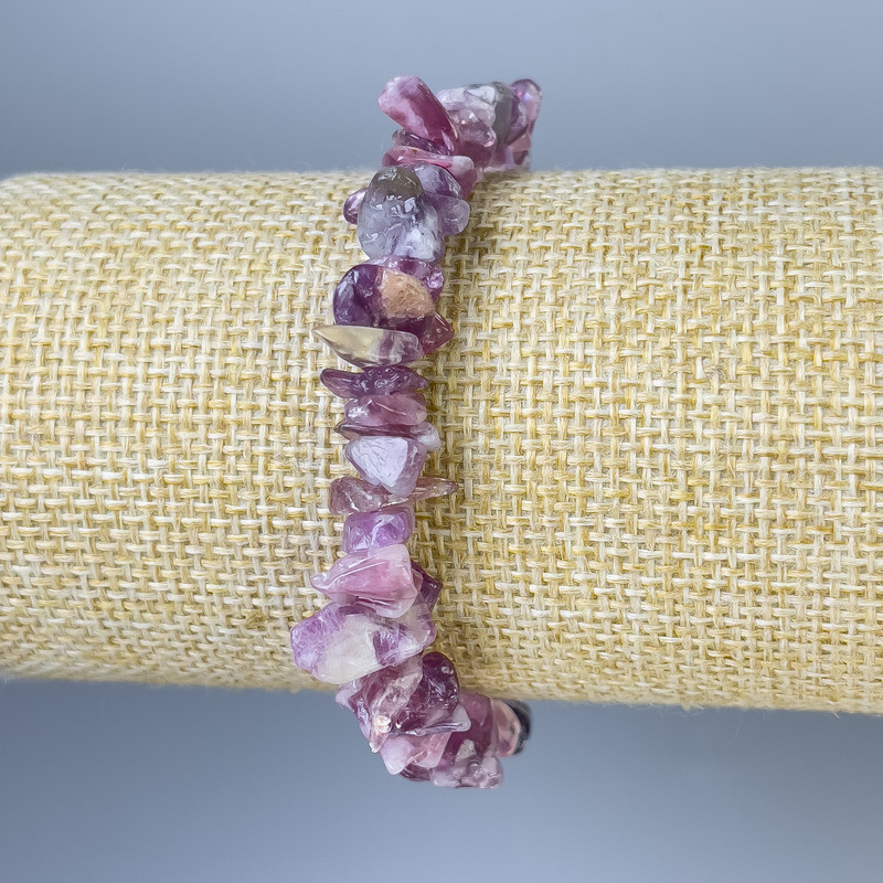 Tourmaline chip bracelet, diameter 10x2 mm, length 18 mm, stretch