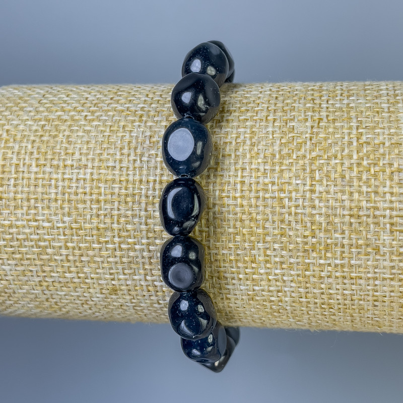Bracelet with tinted quartz, faceted beads, 12x9 mm diameter, 18 cm length, stretch