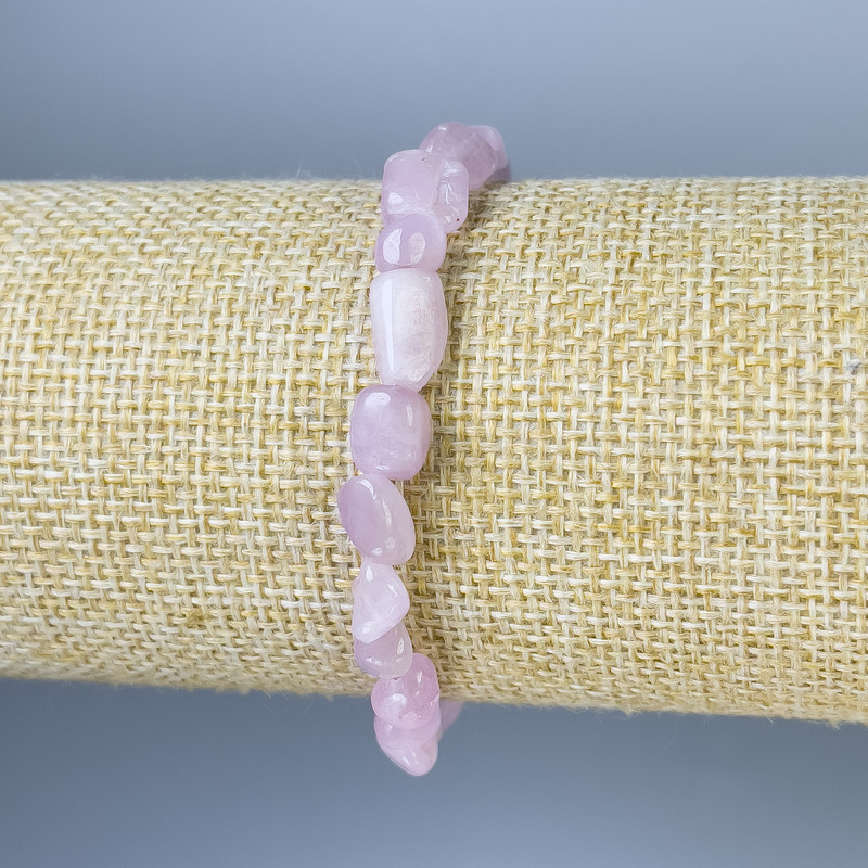 Kunzite Faceted Bracelet, bead diameter 6–12×6–7 mm, length 18 mm, stretch