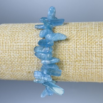 Aquamarine Chip Bracelet, diameter 10-18×5-7 mm, length 18 mm, stretch