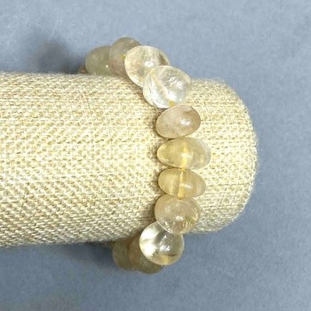 Citrine faceted bracelet, 13×10 mm, 18 mm length, stretch
