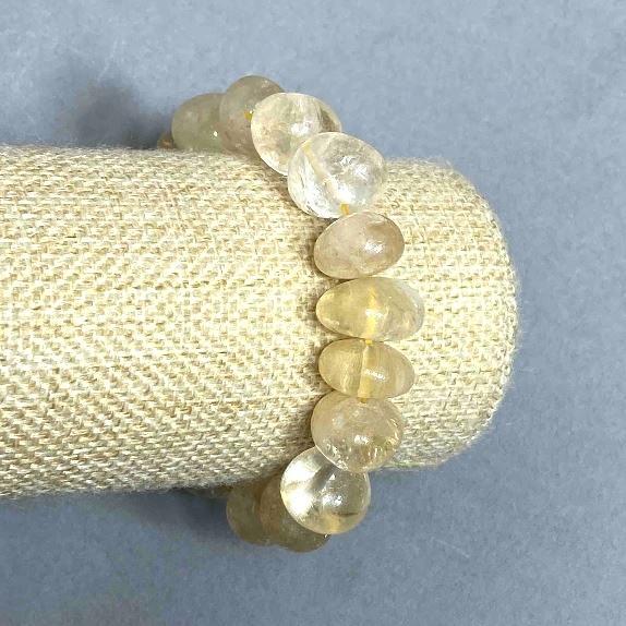 Citrine faceted bracelet, 13×10 mm, 18 mm length, stretch