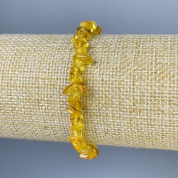 Amber Chip Bracelet, 7x4 mm diameter, 18 mm length, stretch