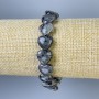 Heart-shaped Labradorite bracelet, 12x12 mm, 18 mm length, elastic