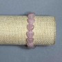 Pink Quartz Heart Bracelet, 12x12 mm diameter, 18 mm length, stretch
