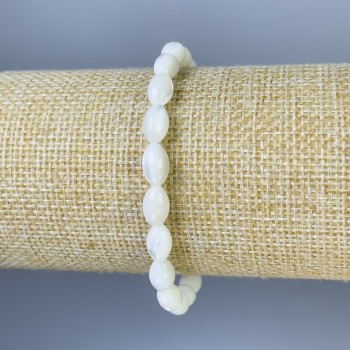 Pearl Bead Bracelet, bead diameter 9×5 mm, length 18 mm, stretch