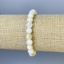 Mother-of-pearl bracelet with smooth beads, 8 mm diameter, 18 mm length, stretch