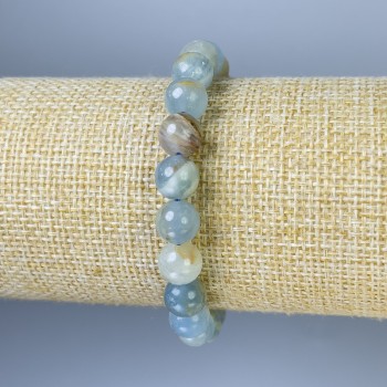 Calcite Bracelet with Smooth Beads, 8 mm Diameter, 18 mm Length, Stretch