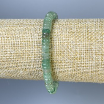 Jade Rondelle Bracelet, diameter 6x2 mm, length 18 mm, stretch