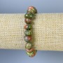 Heliotop Jasper Faceted Bracelet, 10x7 mm beads, 18 mm length, stretch