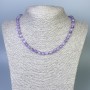 Amethyst Necklace, Smooth Bead, 6mm Diameter, 45cm Length, with Clasp