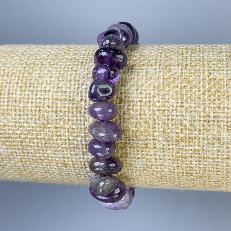 Amethyst Faceted Bracelet 9–12×6–8 mm, length 18 mm, stretch