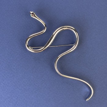 Snake Brooch made of silver-toned metal 98×50mm+
