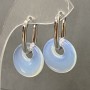 Moonstone donut earrings, 18mm diameter