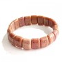 Rhodonite elastic bracelet with rectangular stones 10×15 mm (±)