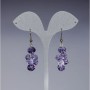 Long earrings "Grapes" lilac "Czech crystal", length 5 cm