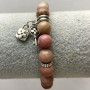Bracelet made of natural rhodochrosite, smooth beads, 8 mm diameter, 18 mm length, stretch