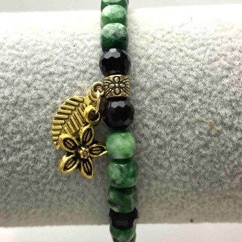 Bracelet with Chrysoprase and Tourmaline