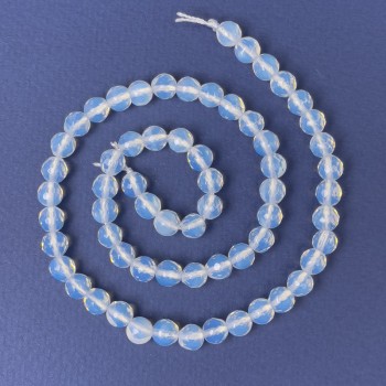 Moonstone beads, faceted ball, 6mm diameter, 36cm length on thread