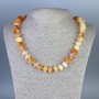 Botswana Agate Orange Natural Stone Necklace, Faceted Rondelle Beads, Diameter 11×7 mm, 5 mm +/-, Length 50 cm +/- with Clasp