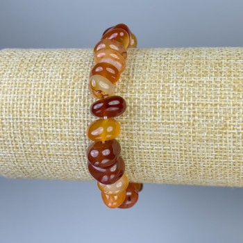 Carnelian bracelet, faceted, diameter 8-15×-5-8 mm, length 18 mm, stretch