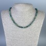 Green Jasper Necklace with Smooth Beads, 6 mm Diameter, 45 cm Length, with Clasp