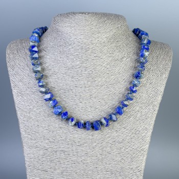 Lapis Lazuli Necklace with Faceted Beads, 10x6 mm, 50 cm length, with clasp