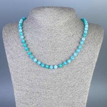 Amazonite Necklace (Imitation) Smooth Beads, 6mm Diameter, 50cm Length with Clasp