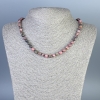 Rhodonite Necklace with smooth beads, 6 mm diameter, 45 cm length, with clasp